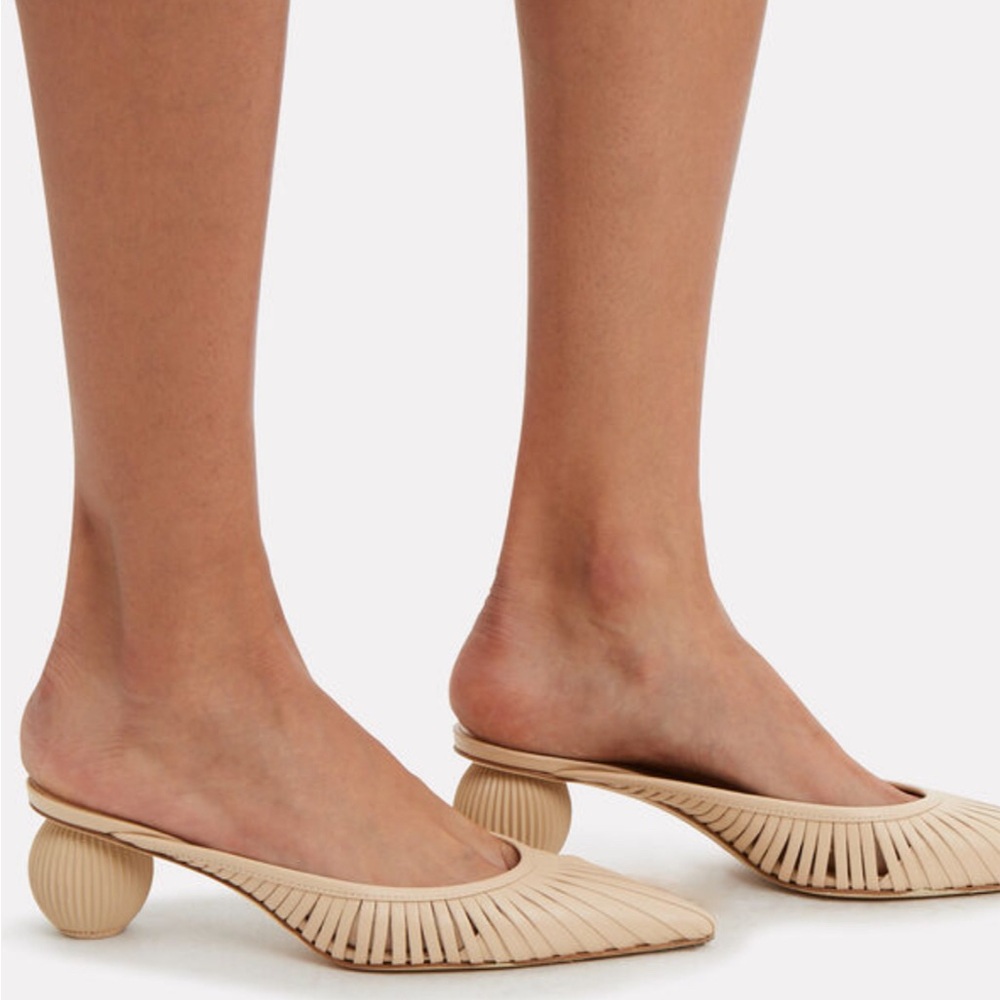 Cult Gaia Alia Leathet Mules (Kitten heel aesthetic)